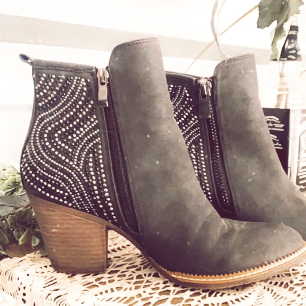 black matte sequin booties ☆